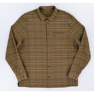 Lululemon Masons Peak Flannel Button-Down Shirt Mens XXL- Brown Plaid